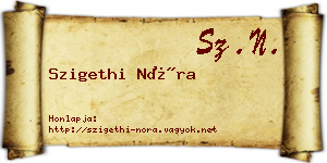 Szigethi Nóra névjegykártya